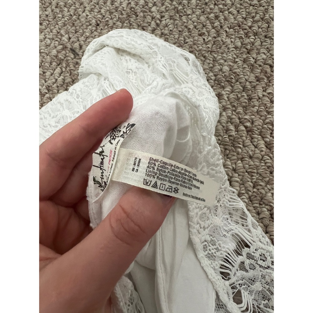NWT Free People Daydream Mini Dress High Neck Wedding Coquette Feminine Size XS - Picture 6 of 7
